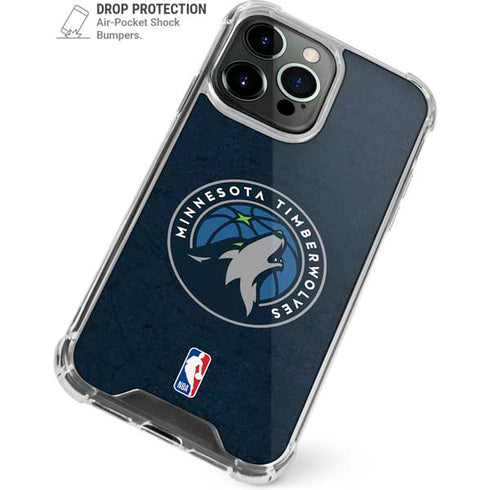 NBA Minnesota Timberwolves Distressed iPhone 15 Pro Clear Case